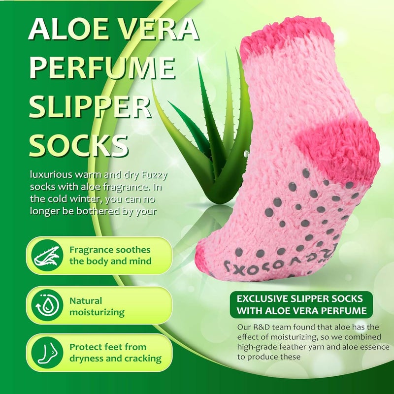 Revosoxs Fuzzy Grip Socks for Women Men,Thick Warm Slipper Cozy Fluffy Non Slip Ankle Hospital socks With Grips. - Image 5